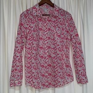 Old Navy Pink and White Floral Button Down Shirt
